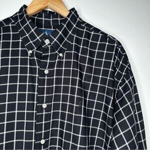 Polo Ralph Lauren Black/White Windowpane Blake Button Down Shirt Size XL